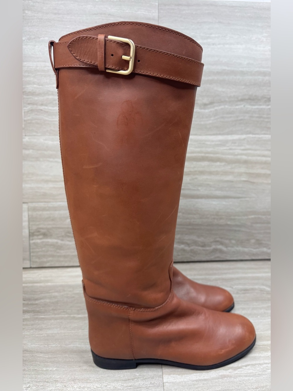 G.H. Bass & Co. Laur Tall Leather Size Zip Buckle Boots Size 6.5